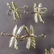 Hook and Eye Clasp - Head to Head Dragonfly - Bright Brass