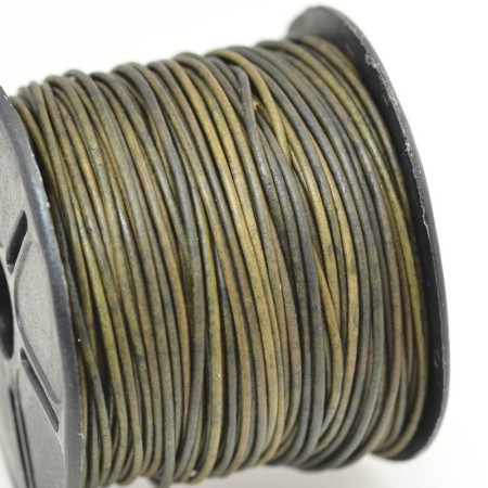 (image for) Stringing - 1.5mm Leather Cord - Natural Dye - Kelp (1 Metre)