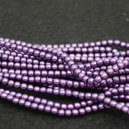 (image for) Glass Pearls - 2mm - Round - Violet (strand 150)