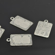 Metal Pendant - Scribed Tag - Antiqued Silver