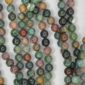 (image for) Stone Beads - 8 mm Round - Fancy Jasper (strand)