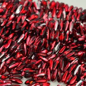 (image for) Fringe Beads Dagger Beads - 11mm - Metallic Red (25)
