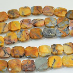 (image for) Stone Beads - 12 mm Square - Venus Jasper (strand)