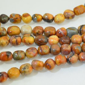 (image for) Stone Beads - 8 x 10 mm Tumbled Nugget - Venus Jasper (strand)