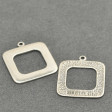 Metal Blank - 25mm Open Square with Loop - Antiqued Silver (2)