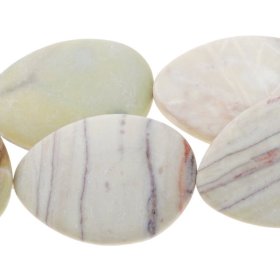(image for) Stone Beads - 25x35mm Free Form Oval - Matte Australian Butter Jasper (strand)