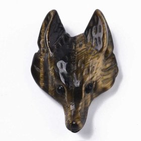 (image for) Stone Pendant - Wolf Head - Tiger Eye