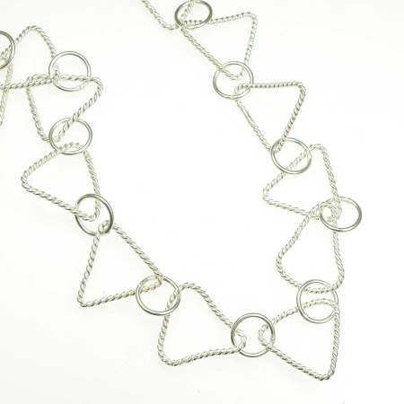 Chain Circle de Triangle - 19mm - Silverplated (foot)