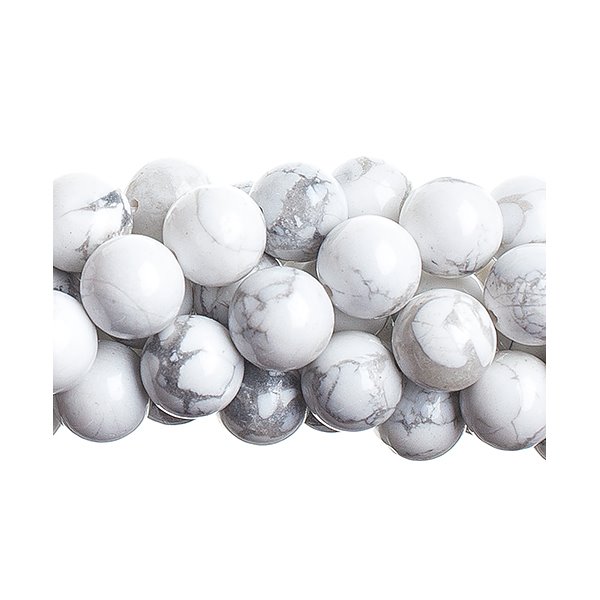 Stone Beads - 8mm Round - White Howlite (long strand)