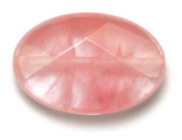 Stone Beads - Faceted Flat Oval - Cherry Quartz