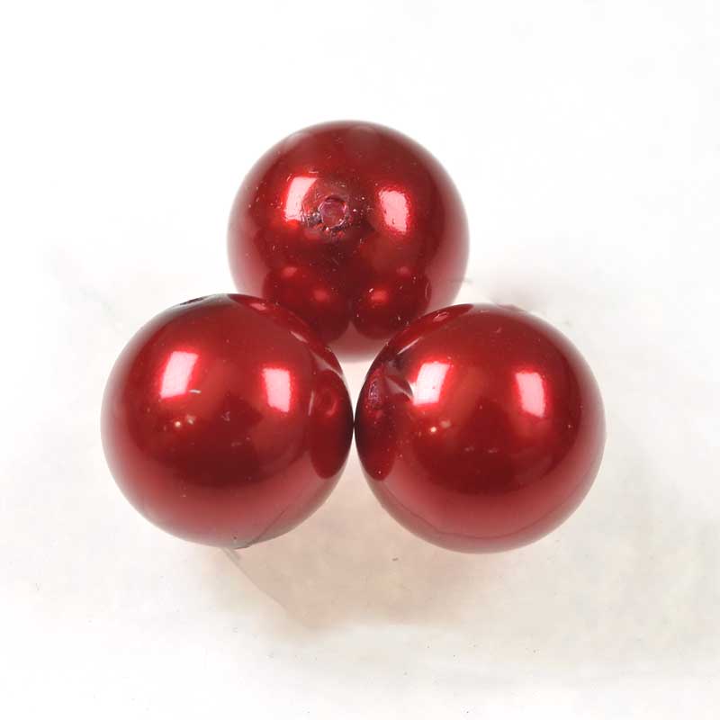 Preciosa Maxima Nacre Pearl - 10mm Round - Red (Strand)