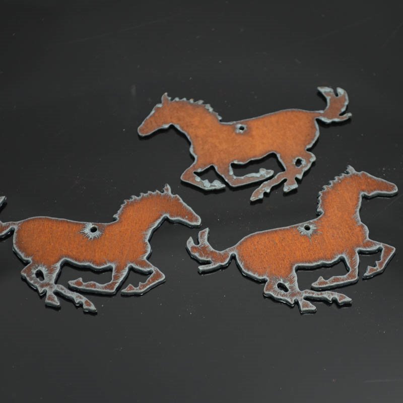 Pendant - Running Mustang - Rusted Iron