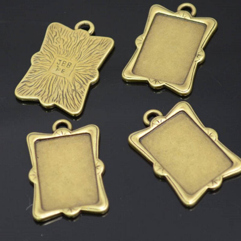 Metal Pendant - 18x27mm Rectangle Picture Frame Pendant - Antiqued Brass Manager Special