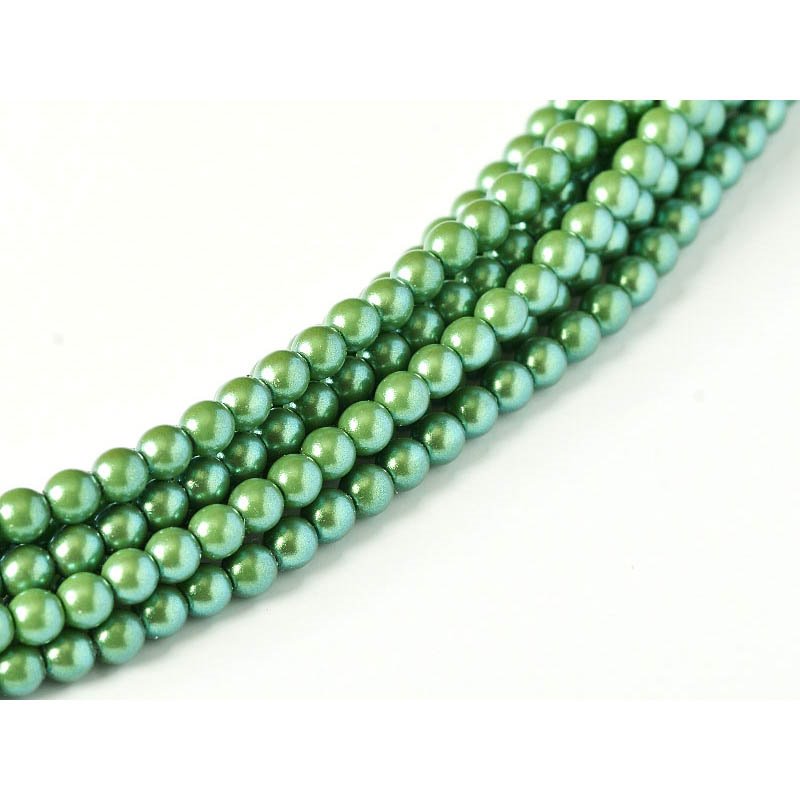 Glass Pearls - 3mm Round - Evergreen (strand 150)