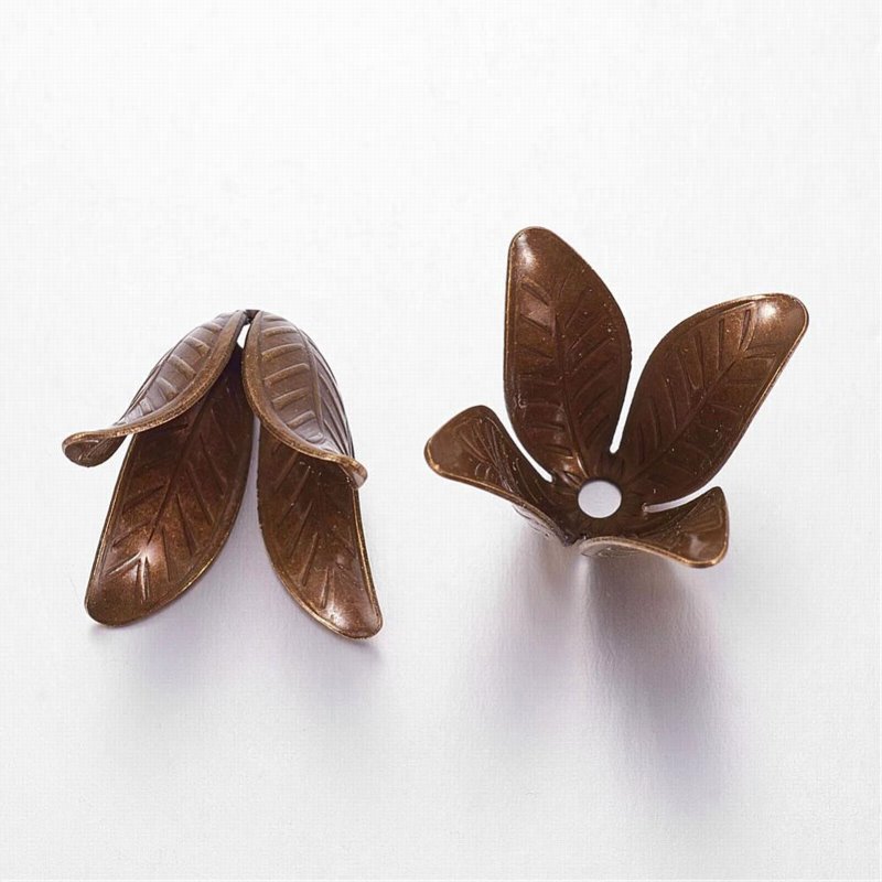 s72429 Cone - ID 10mm Wide Flower - Antiqued Brass (5)